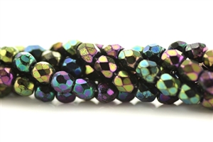 4MM Round Czech Fire Polish / Blue iris