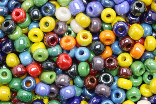 Bead, Czech, Crow, Mixed Color, Glass, 9MM