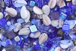 Bead, Czech, Mixed Shape Size And Color, Blue, Glass, 3MM To 16MM