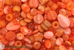 Bead, Czech, Mixed Shape Size And Color, Orange, Glass, 6MM To 18MM