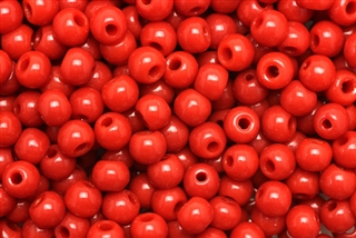 Bead, Czech, Vintage, Montessori Beads, Round, 7MM, Red