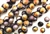 Bead, Mushroom Button, Czech Beads, 7MM X 7MM, Etched Black Infernal