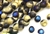 Bead, Mushroom Button, Czech Beads, 9MM X 8MM, Etched California Blue