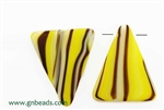 Bead, Czech, Vintage, Trade, Triangle, 35MM, Matte, Yellow