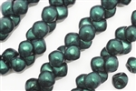 Bead, Mushroom Button, Czech Beads, 7MM X 7MM, Green Iris