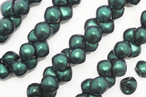 Bead, Mushroom Button, Czech Beads, 7MM X 7MM, Green Iris