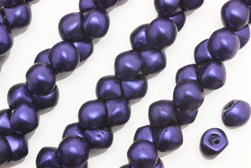 Bead, Mushroom Button, Czech Beads, 7MM, Purple Iris