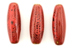 Red Earth Tone Porcelain Beads / Oval Tube