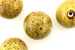 Mustard Yellow Earth Tone Porcelain Beads / Large Round