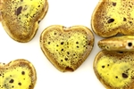 Mustard Yellow Earth Tone Porcelain Beads / Heart