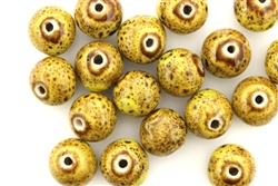 Mustard Yellow Earth Tone Porcelain Beads / 12MM Round