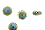 Turquoise Blue Earth Tone Porcelain Beads / Small Coin