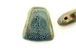 Turquoise Blue Earth Tone Porcelain Beads / Trapezoid