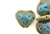 Turquoise Blue Earth Tone Porcelain Beads / Heart