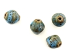 Turquoise Blue Earth Tone Porcelain Beads / Bicone