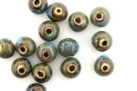 Turquoise Blue Earth Tone Porcelain Beads / 10MM Round