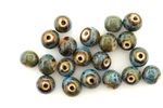 Turquoise Blue Earth Tone Porcelain Beads / 8MM Round