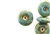 Turquoise Blue Earth Tone Porcelain Beads / Medium Coin