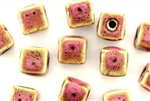 Pink Earth Tone Porcelain Beads / Cube