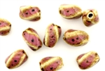 Pink Earth Tone Porcelain Beads / Small Twisted Tube