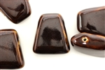 Chocolate Brown Earth Tone Porcelain Beads / Trapezoid