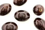 Chocolate Brown Earth Tone Porcelain Beads / Large Egg