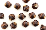Chocolate Brown Earth Tone Porcelain Beads / Bicone