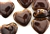 Chocolate Brown Earth Tone Porcelain Beads / Puffed Heart