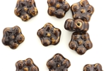 Chocolate Brown Earth Tone Porcelain Beads / Small Flower