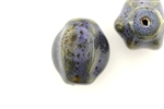 Purple Earth Tone Porcelain Beads / Large Fluted Round