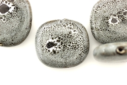 Grey Earth Tone Porcelain Beads / Puffed Square