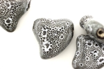 Grey Earth Tone Porcelain Beads / Heart