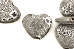 Grey Earth Tone Porcelain Beads / Heart