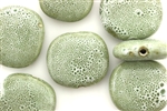 Sage Green Earth Tone Porcelain Beads / Puffed Square