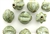 Sage Green Earth Tone Porcelain Beads / 21MM Fluted Round