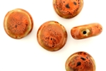 Burnt Orange Earth Tone Porcelain Beads / Coin