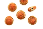 Burnt Orange Earth Tone Porcelain Beads / Small Coin