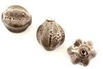 Mocha Earth Tone Porcelain Beads / 21MM Fluted Round