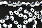 Bead, Evil Eye Bead, Glass, 8MM, Round, White