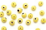 Bead, Evil Eye, Glass, Round, 7MM, Yellow