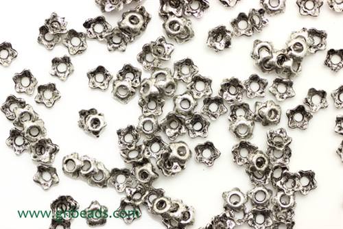 "Pewter" Bead Cap / 4MM,Antique Silver