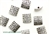 Pewter Beads / 10MM Square,Silver