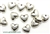 Bead, "Pewter", 9MM, Heart, Antique Silver