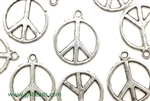 "Pewter" Charm / 21MM Peace Sign,Antique Silver