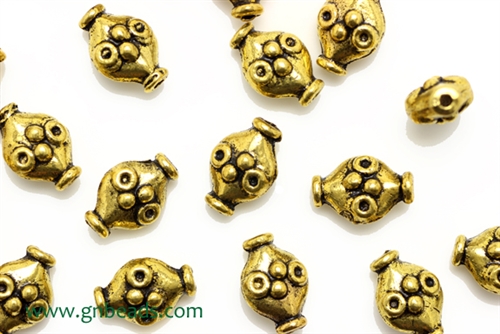 "Pewter" Beads / 11MM,Antique Gold