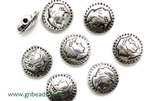 "Pewter Beads" / 12MM Coin,Antique Silver