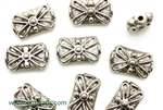 "Pewter Beads" / 15MM Rectangle,Antique Silver