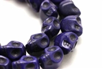 Gemstone Bead, "Turquoise", Magnesite, Skull, Purple, 18MM