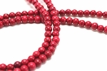 Gemstone Bead, "Turquoise", Magnesite, Round, Red, 6MM
