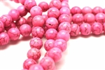Gemstone Bead, "Turquoise", Magnesite, Round, Pink, 10MM